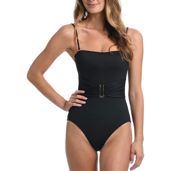 La Blanca Women's Standard Island Goddess Bandeau One Piece Swimsuit Size 4